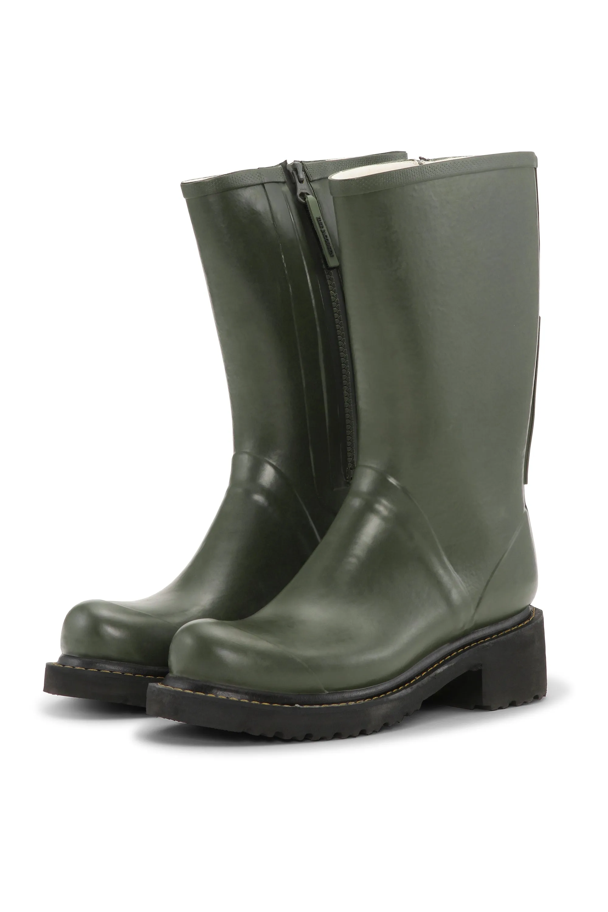 3/4 Rubber Boots With Zip - Army