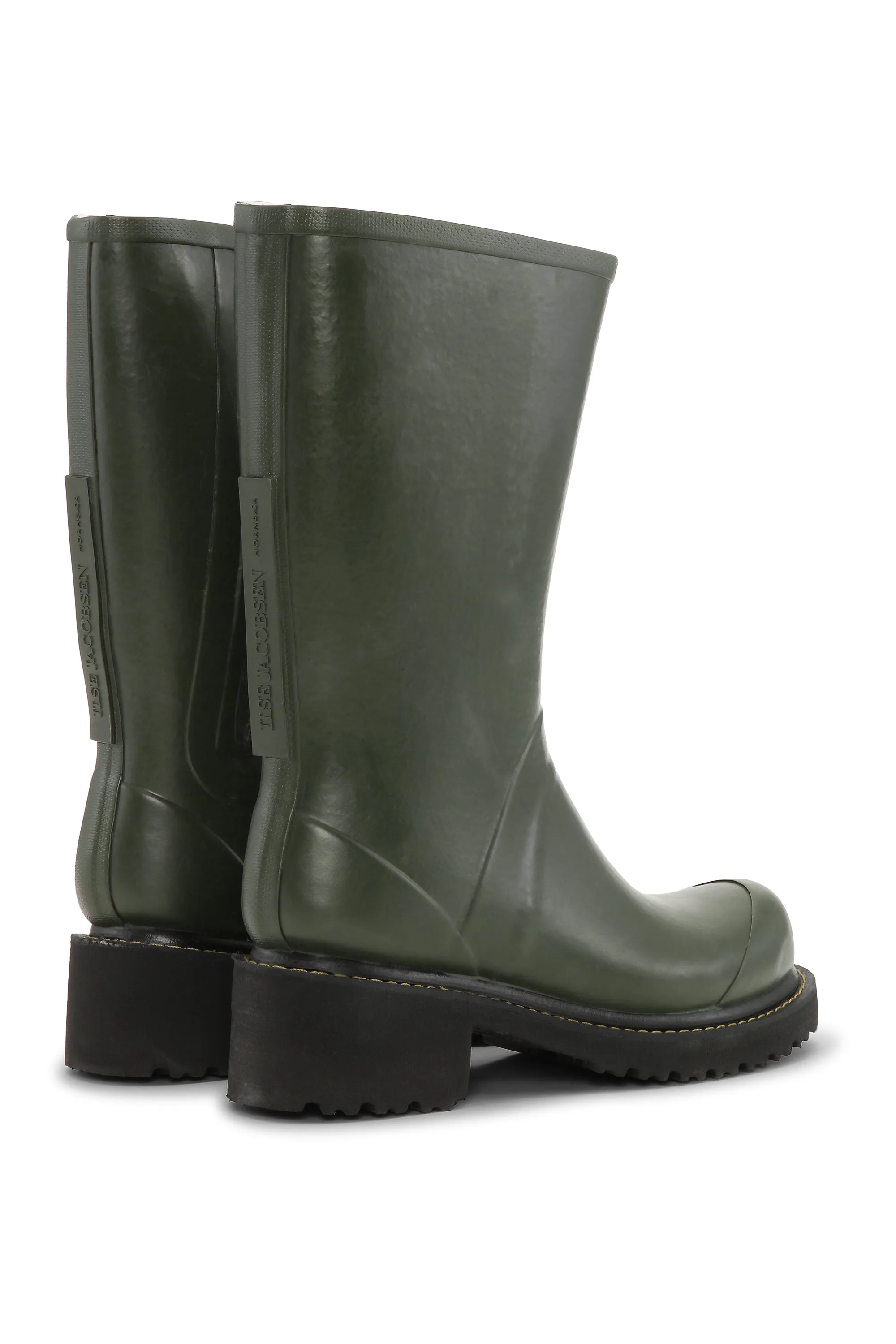 3/4 Rubber Boots With Zip - Army