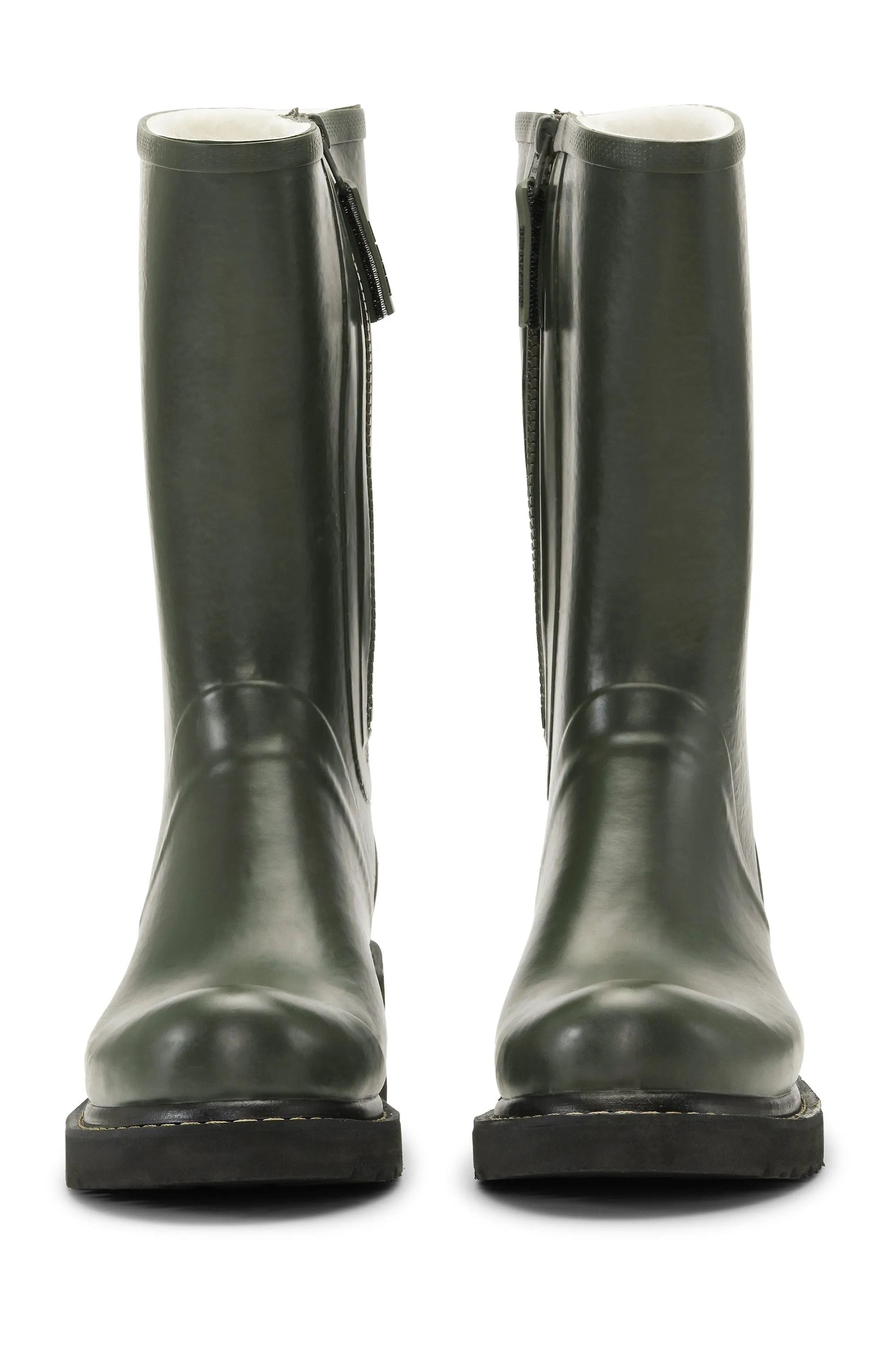 3/4 Rubber Boots With Zip - Army