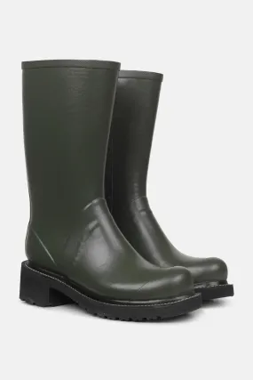 3/4 Rubber Boots With Zip - Army