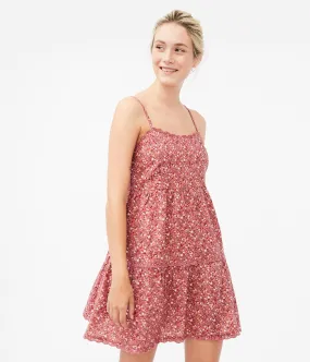 Aeropostale Leafy Floral Square-Neck Babydoll Dress