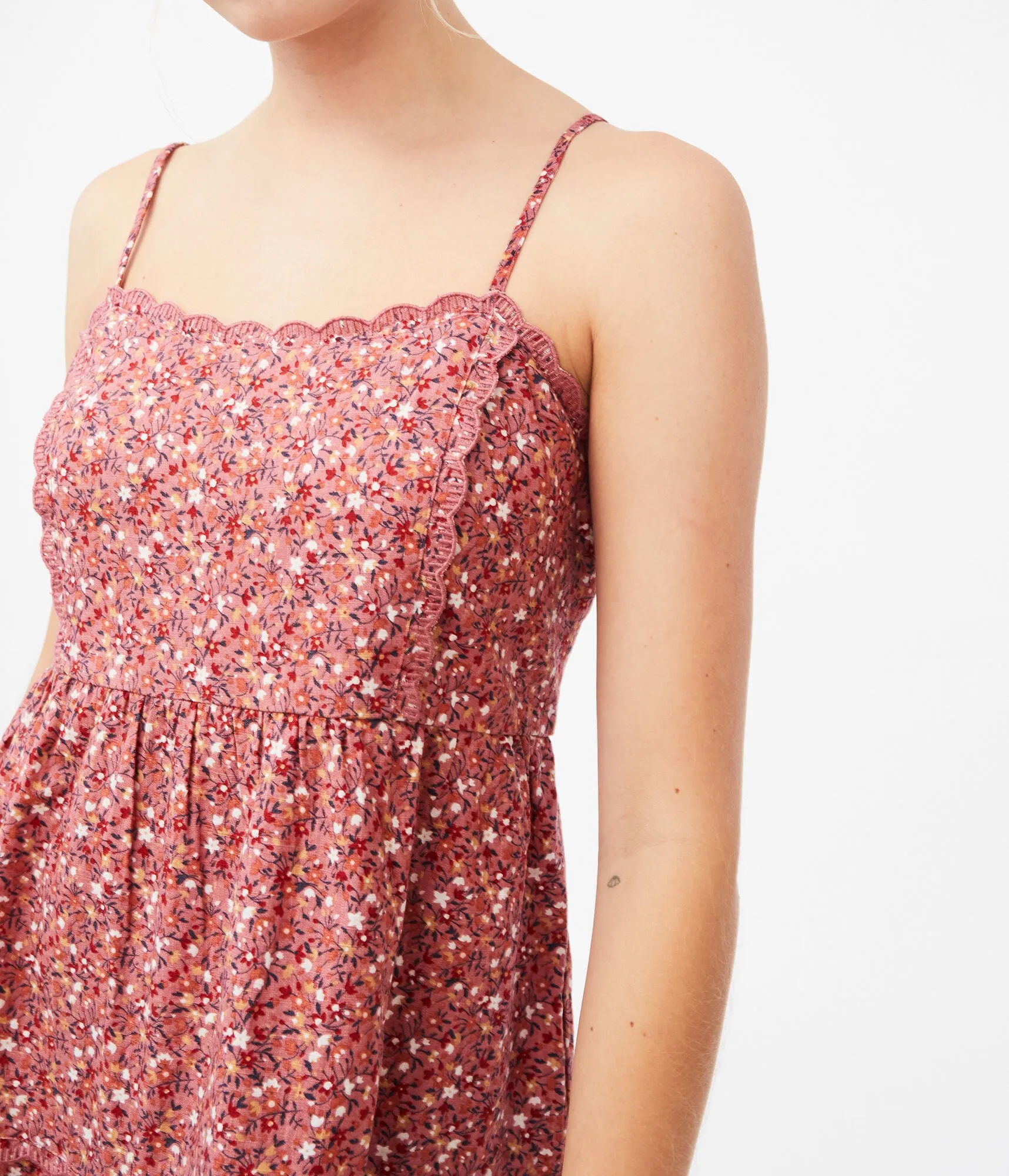 Aeropostale Leafy Floral Square-Neck Babydoll Dress