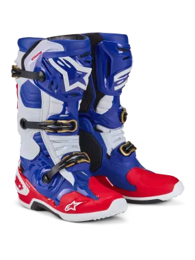 Alpinestars Tech 10 Union LE Boots - Bright Red/Dark Blue/White