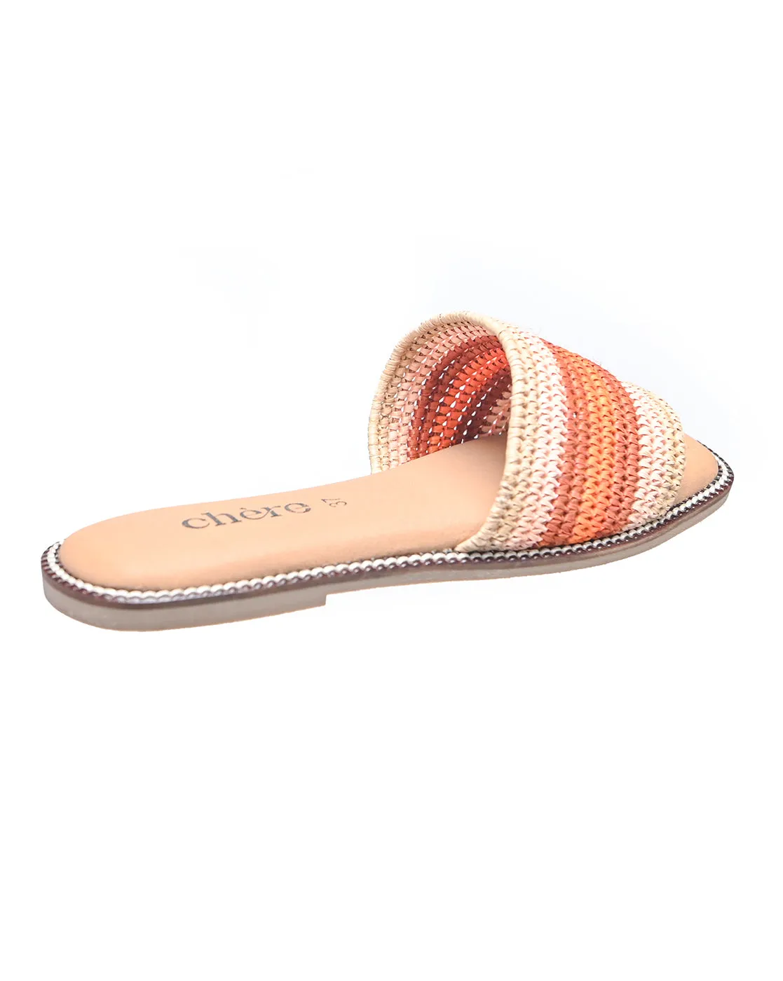 Beige Woven Comfort Flats for Women