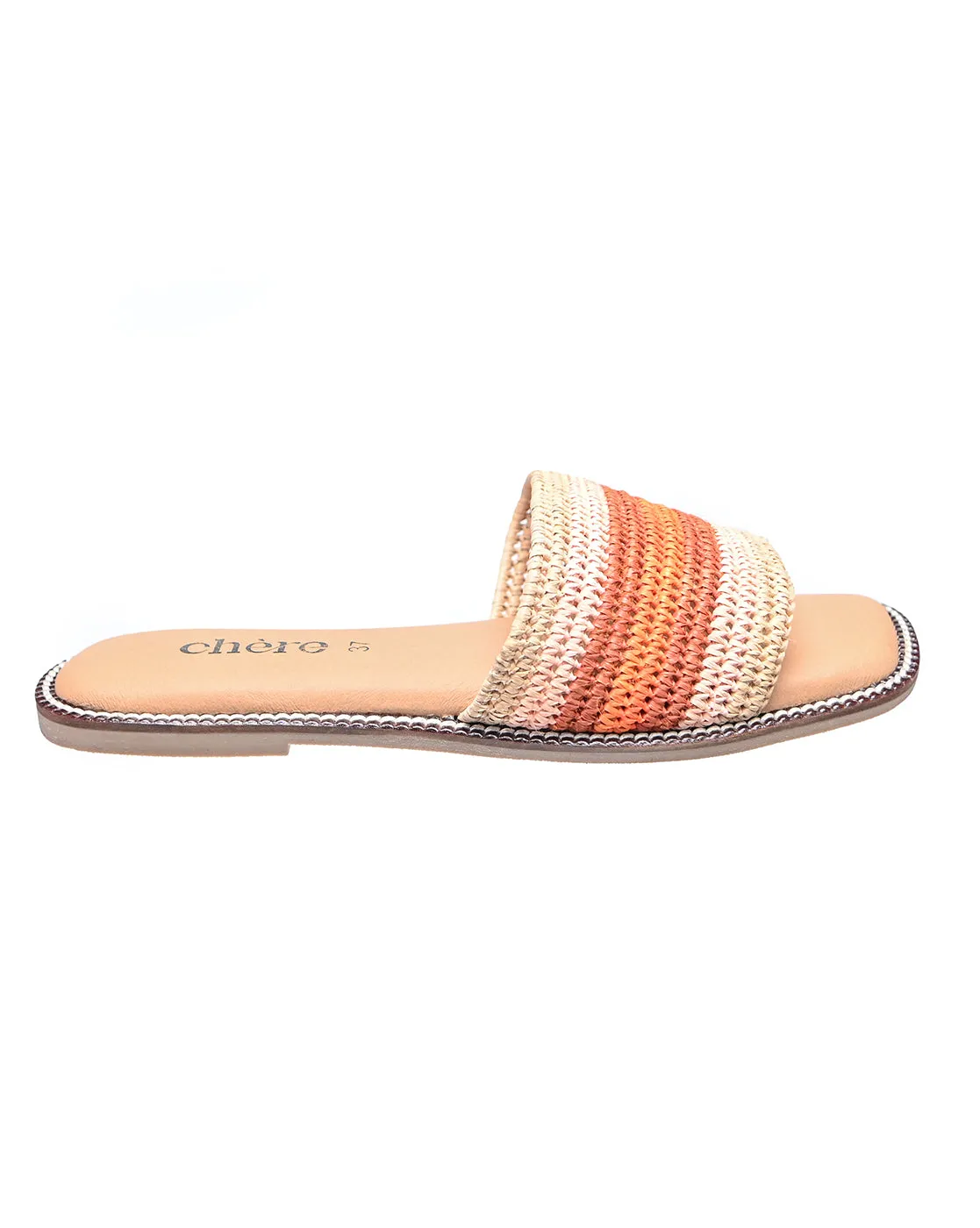 Beige Woven Comfort Flats for Women