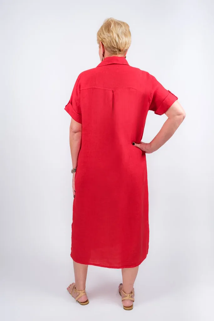 Briar Linen Button Front Dress (DQ102)