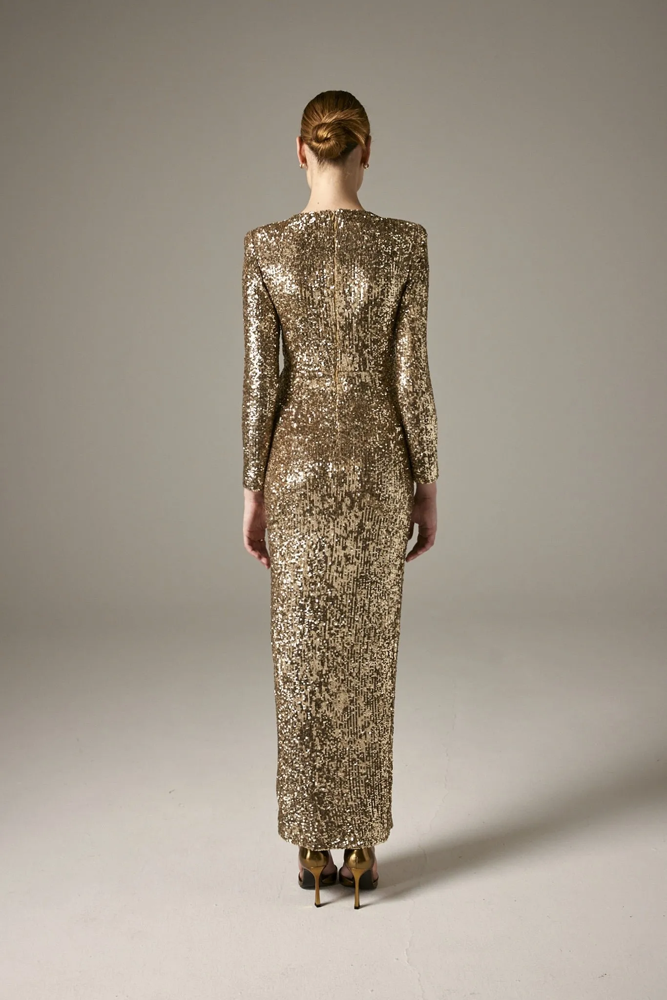 Carla Ruiz Gold Sequin Dress