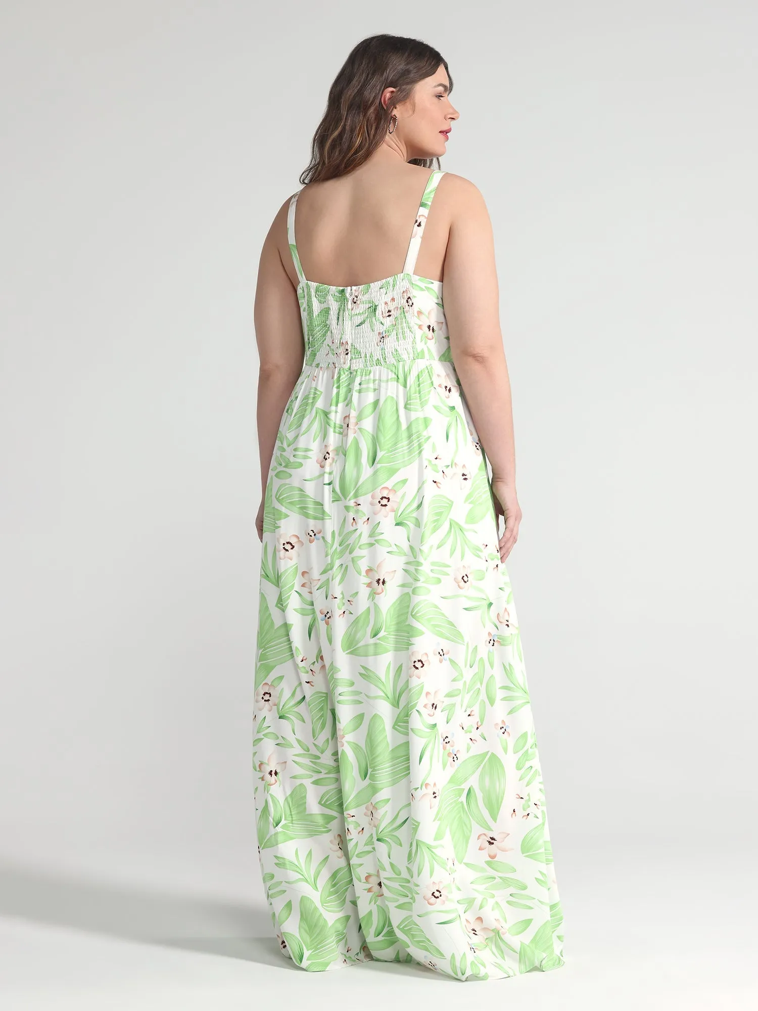 Fashion To Figure - Tropical Print O-Ring Maxi Dress