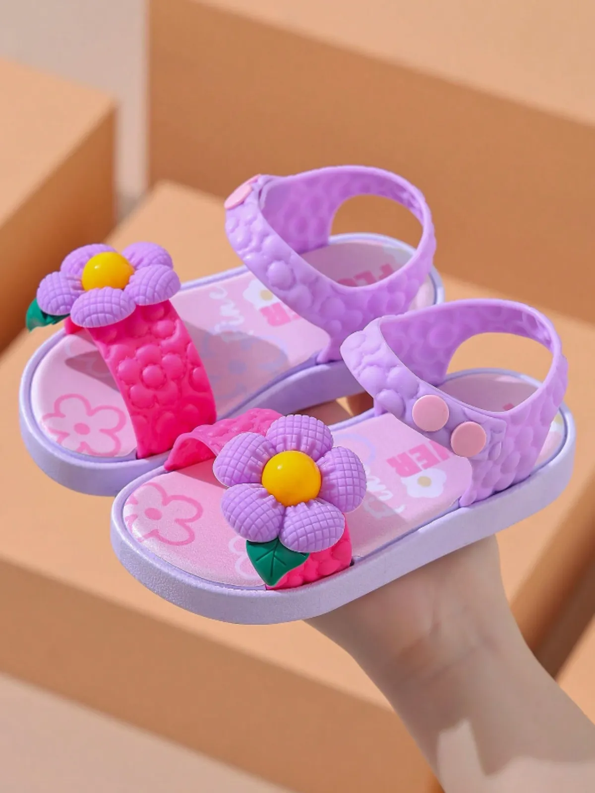 Girls Sunshine Blossom Jelly Sandals By Liv and Mia