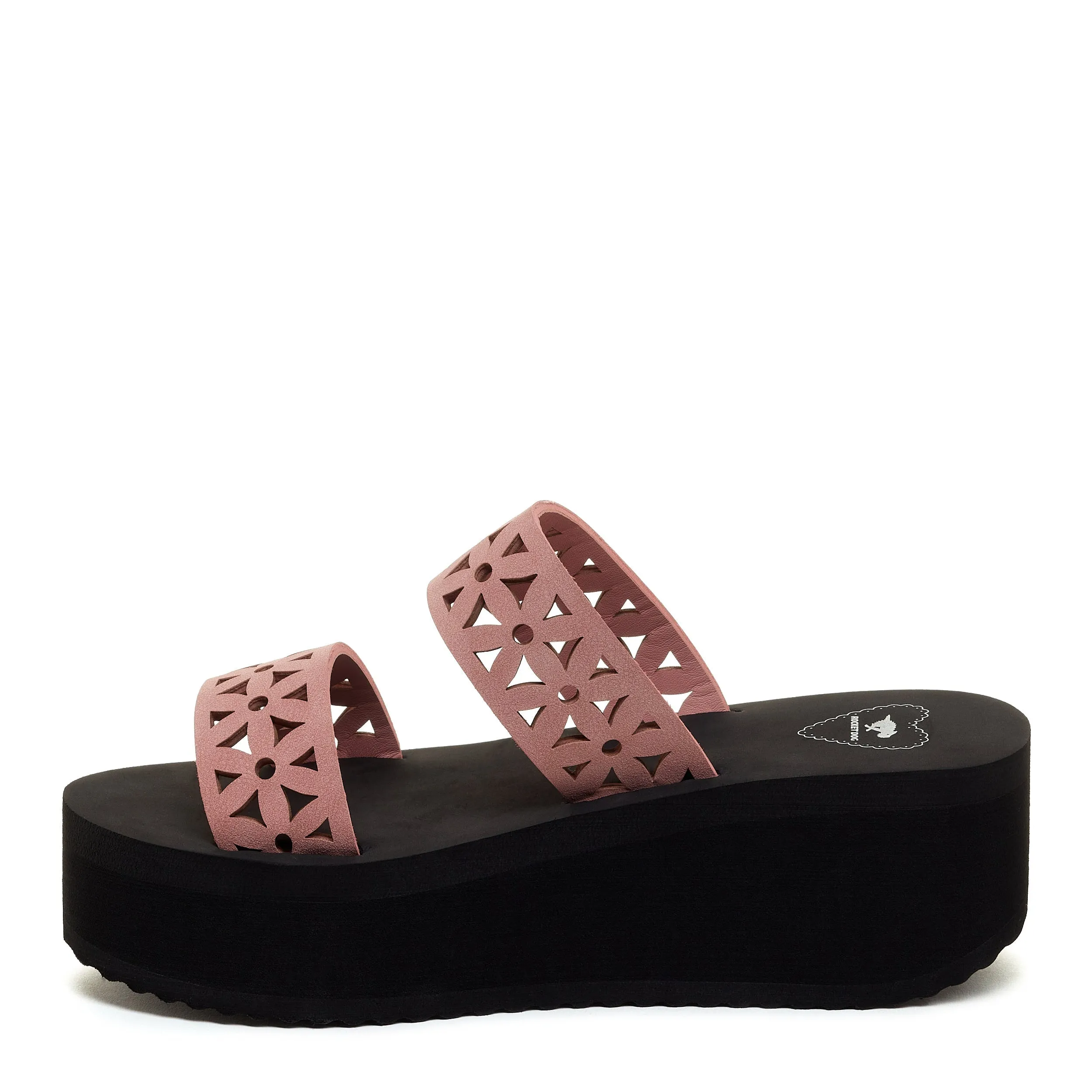 Hippy Pink Cutout Wedge Sandal