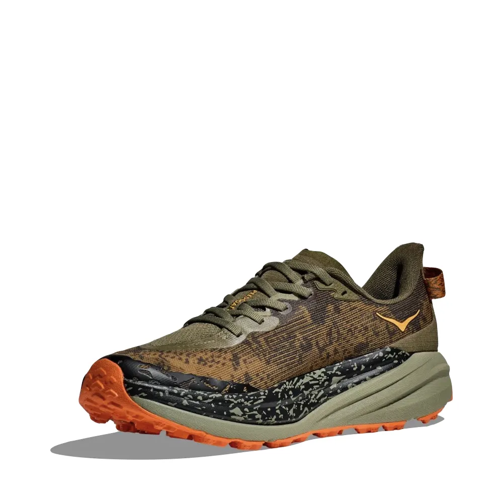 Hoka Men's Speedgoat 6 Sneaker in Antique Olive/Squash