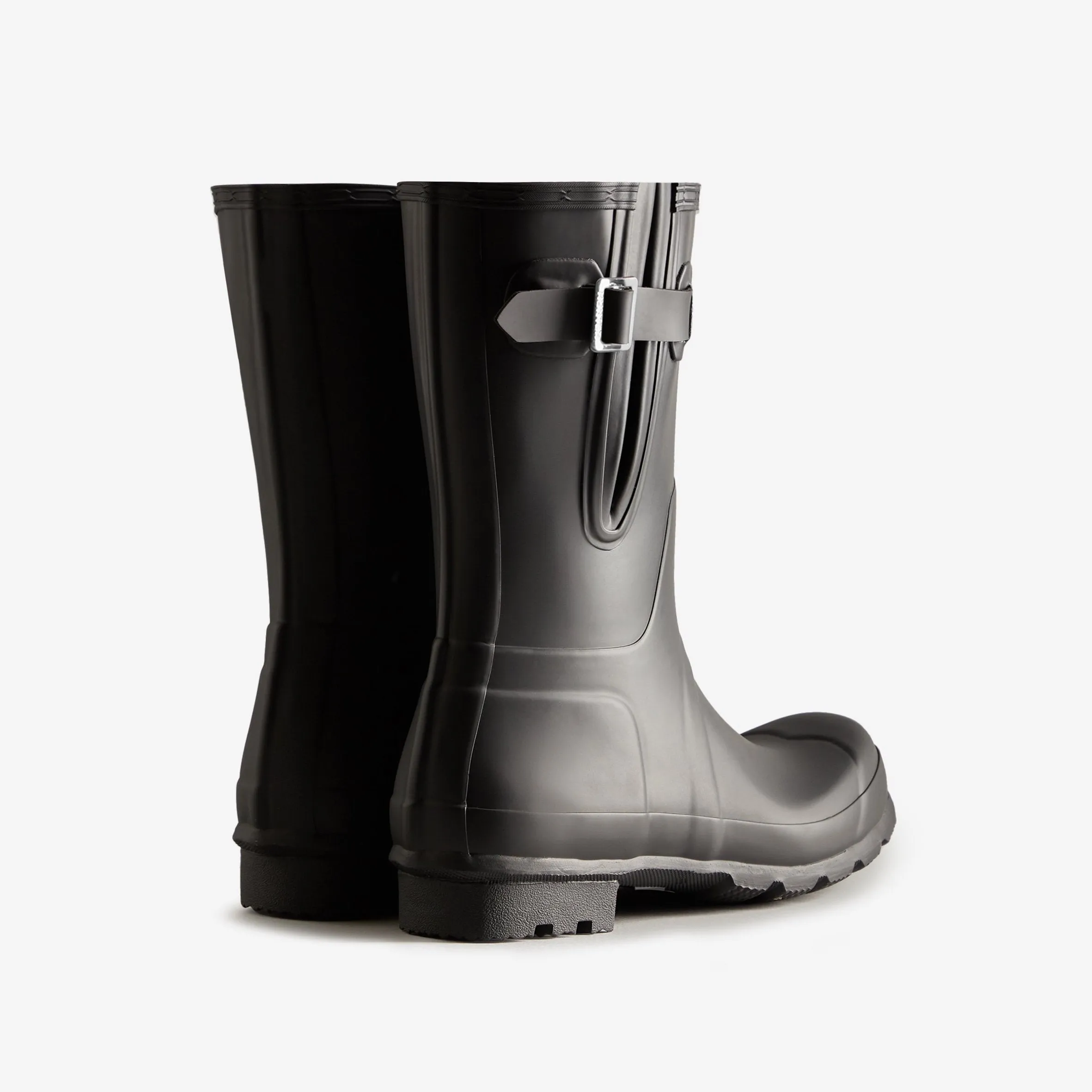 Hunter Men's Short Side Adjustable Wellington Boots in Black