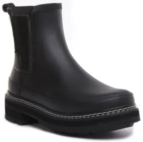 Hunter Refined Stitch Chelsea In Black For Women