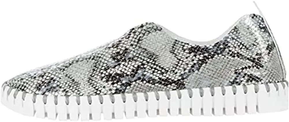 Ilse Jacobsen Tulip 139 Snake Print Perforated Slip-On Sneaker