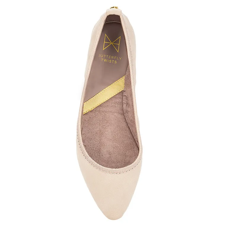 JANEY Ballet Flat Shoes - Taupe