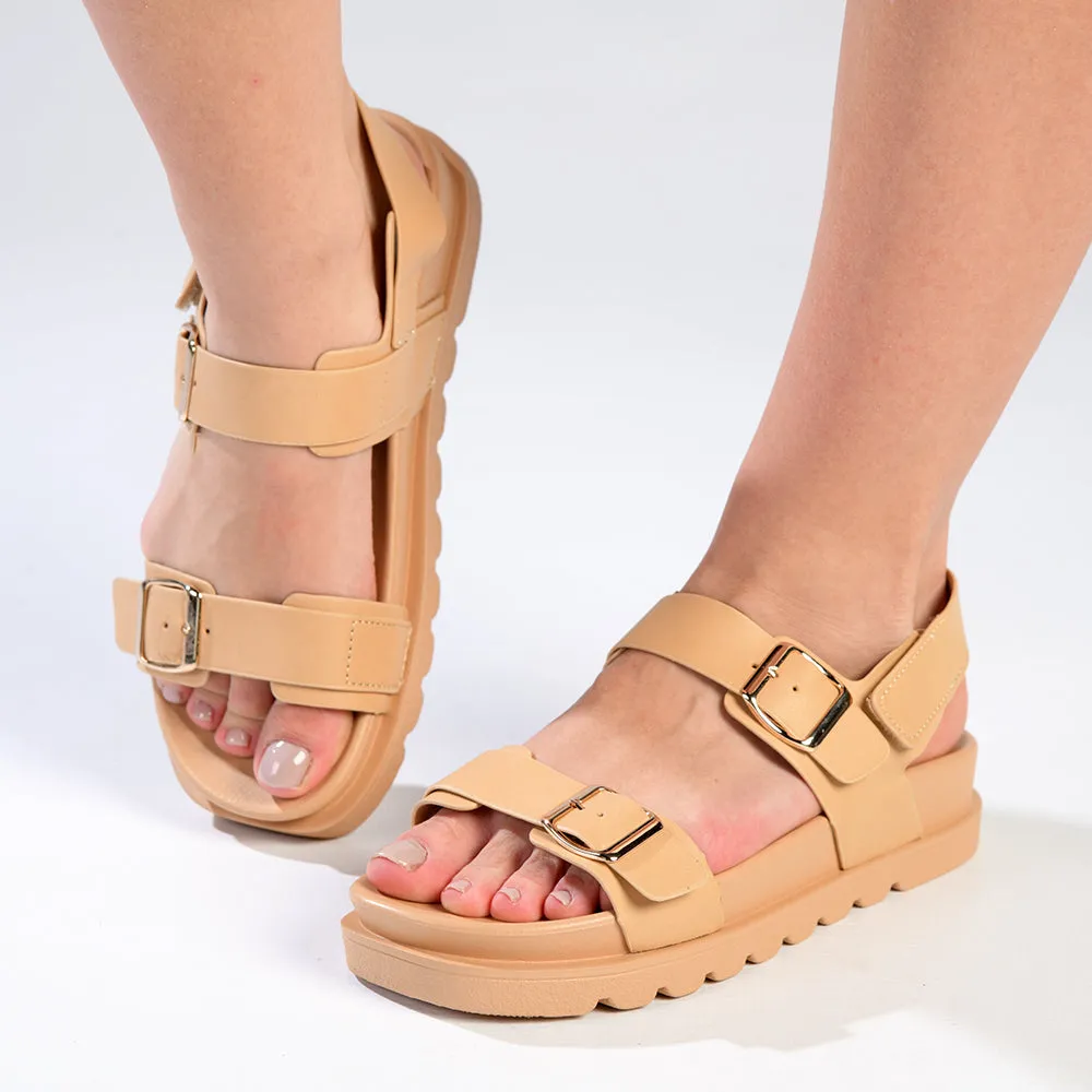 Madison Jillion Sandal With Velcro Backstrap - Nude