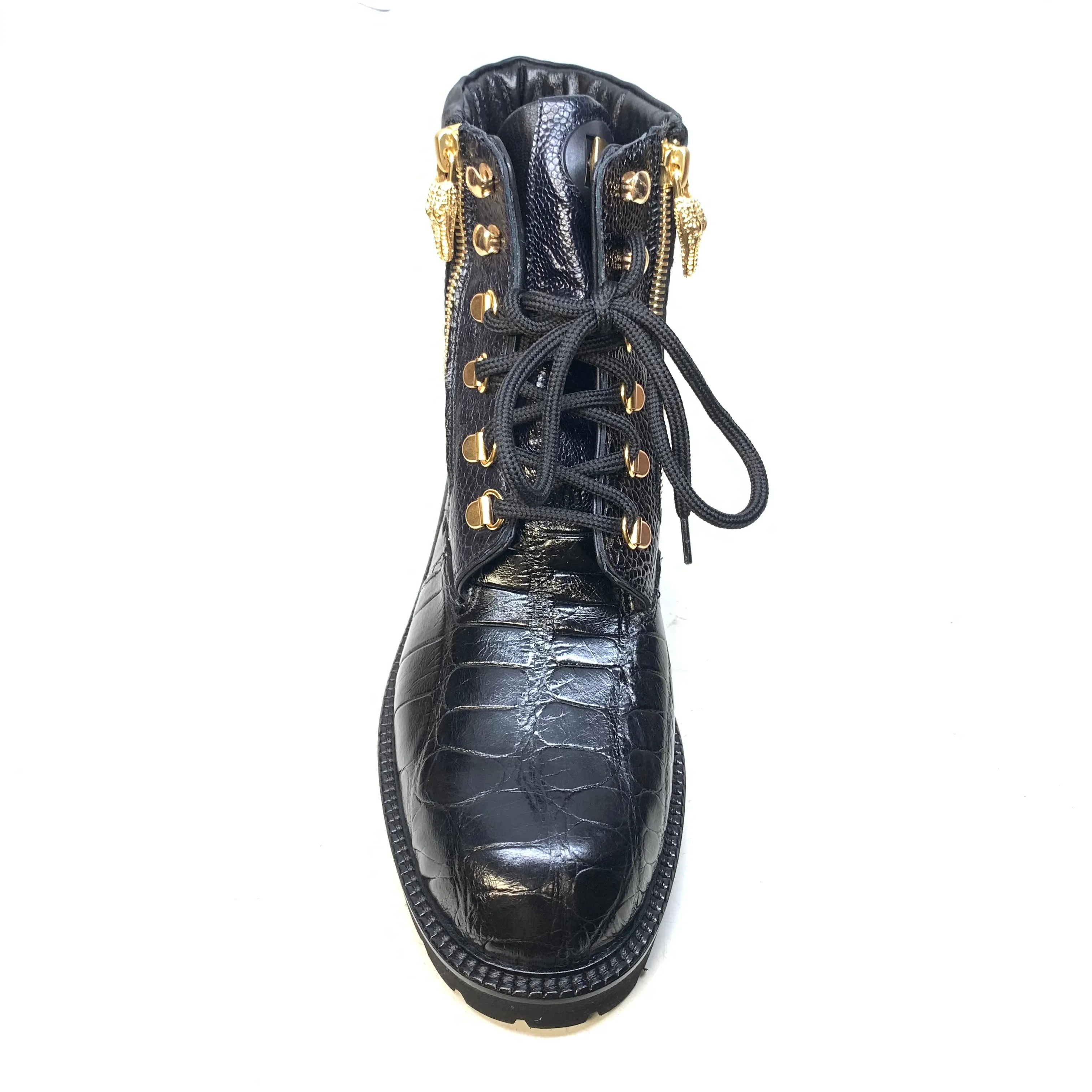 Mauri -3017/1 Black "Hunter" Alligator/Ostrich Boot