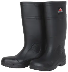 MCR Safety 16" PVC Econ Boot,Mens,Plain toe,Blk 12