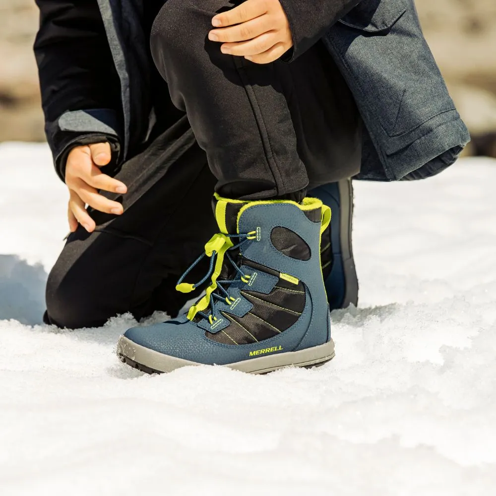 Merrell Snow Bank Kids Snow Boots - Navy / Lime