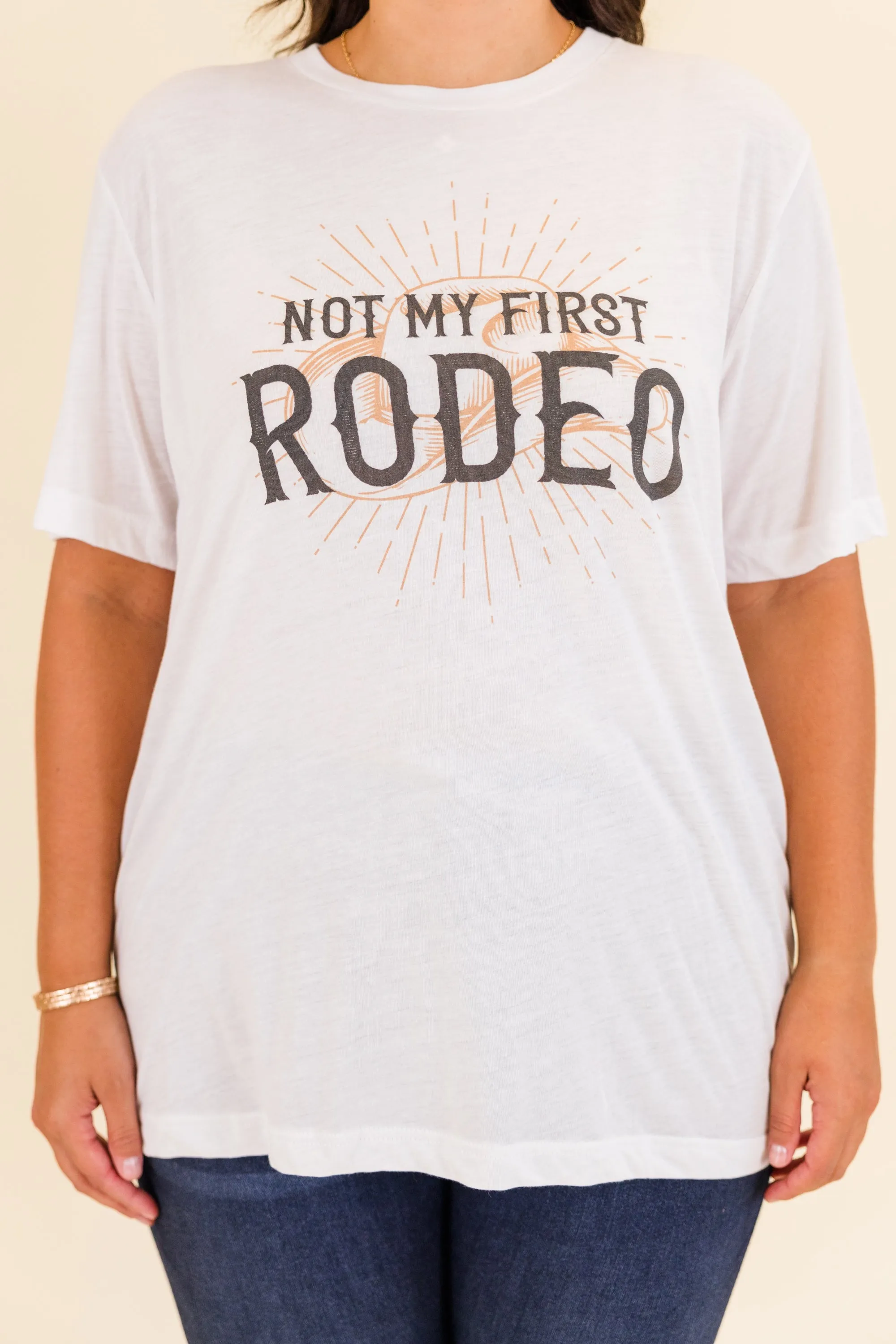 Not My First Rodeo Tee, Solid White Triblend