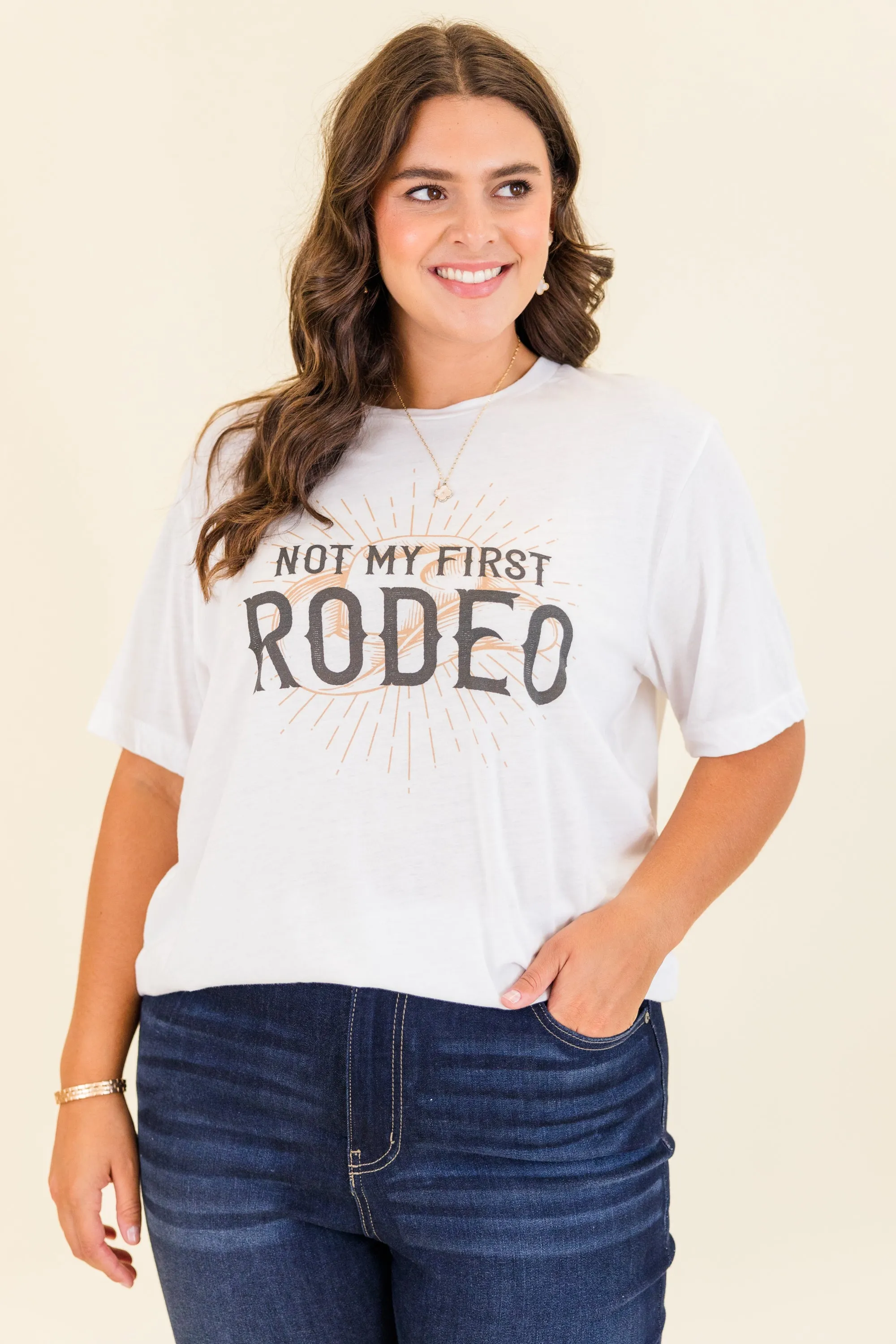 Not My First Rodeo Tee, Solid White Triblend