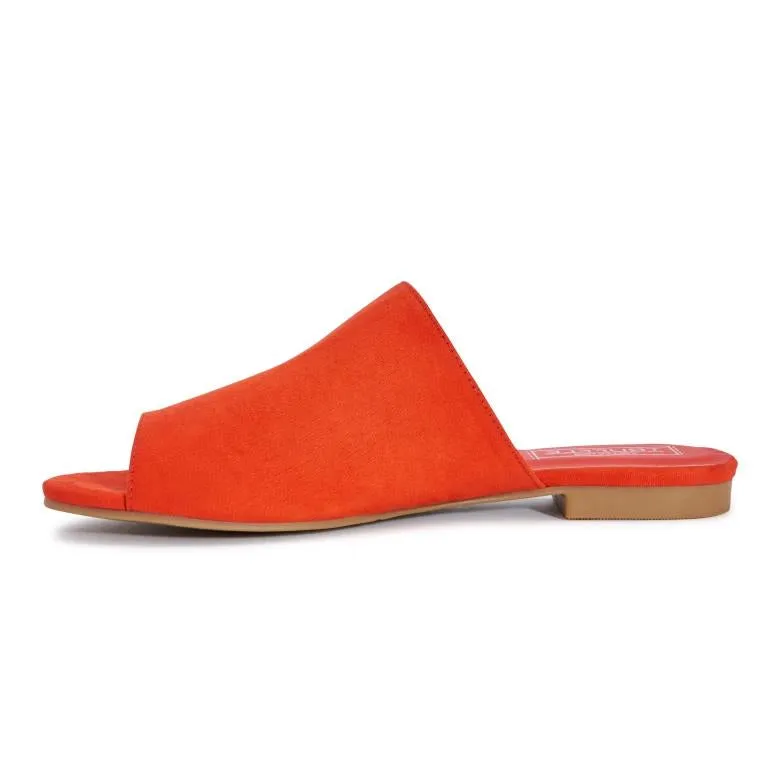 Orange Flat Mules