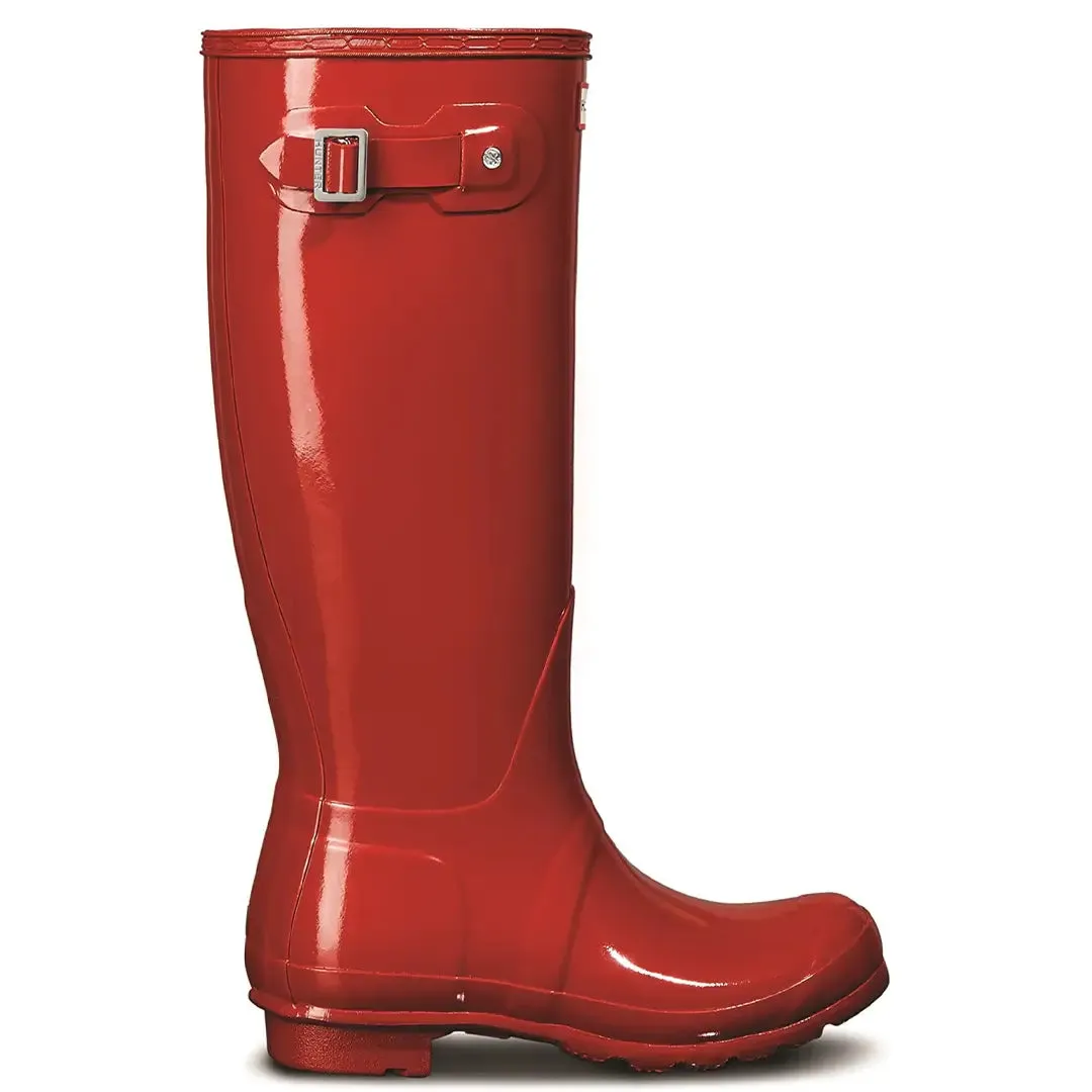 Original Tall Gloss Wellington Boots - Military Red by Hunter