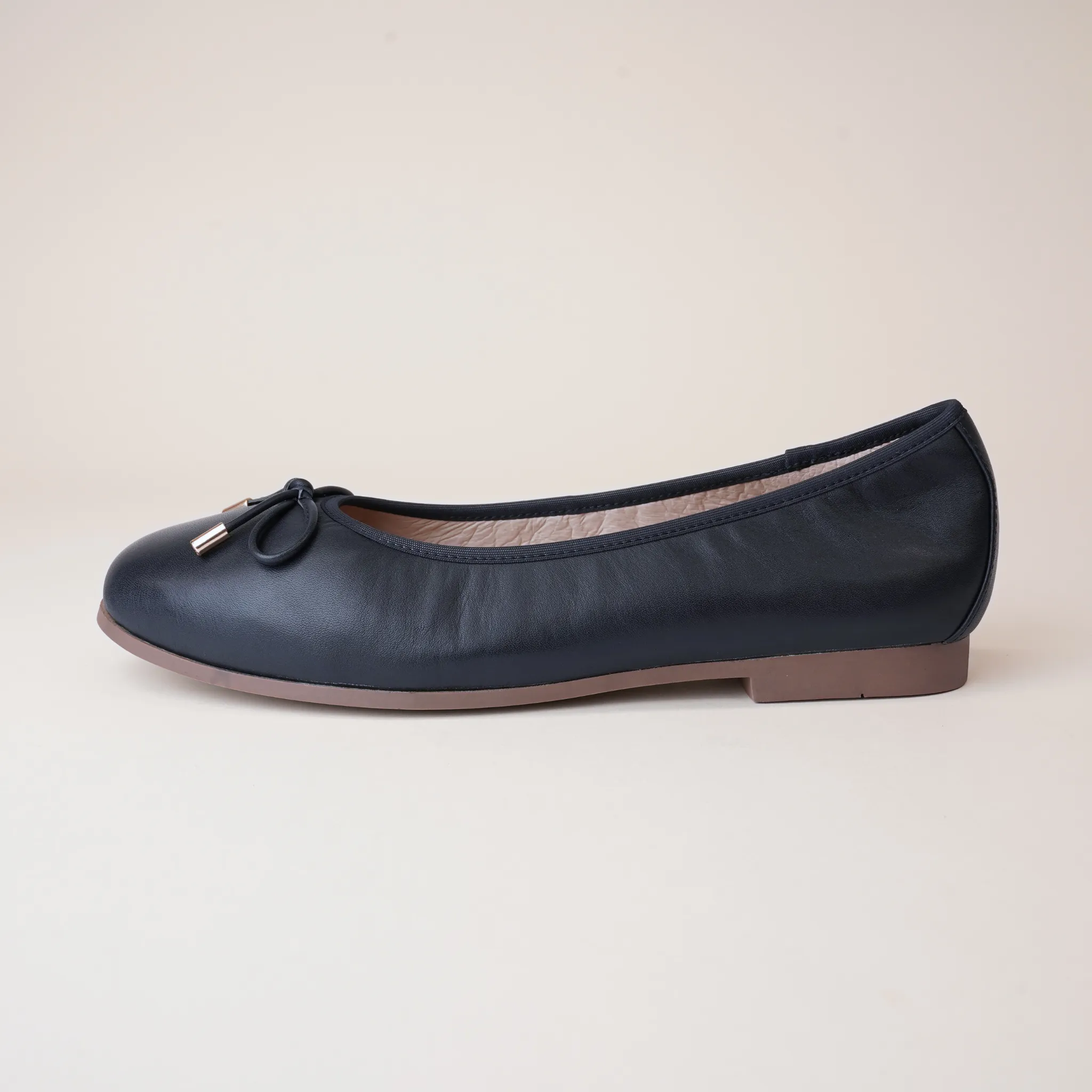 Picture French Navy Leather Ballet Flats