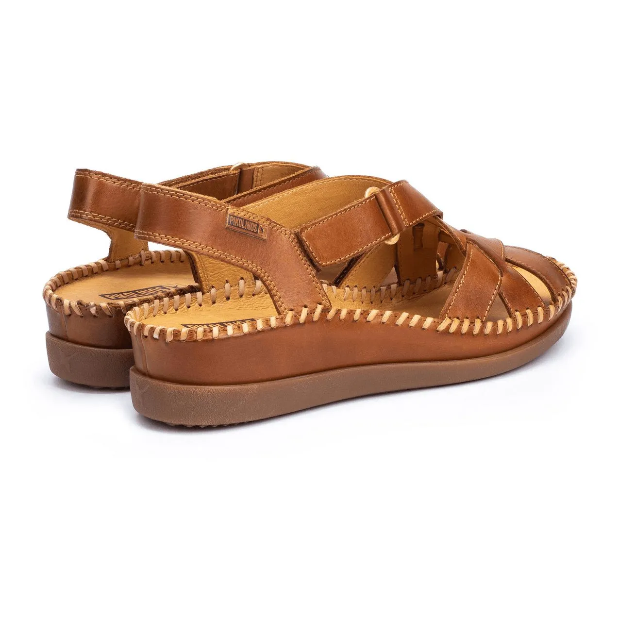 Pikolinos Cadaques W8K-0741 Ladies Brandy Leather Touch Fastening Sandals