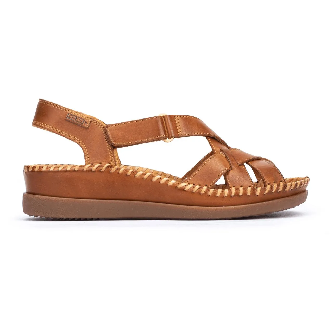 Pikolinos Cadaques W8K-0741 Ladies Brandy Leather Touch Fastening Sandals