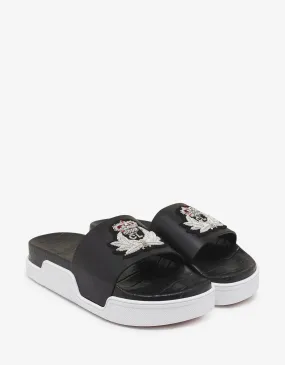 Pool Beau Flat Black Slide Sandals -