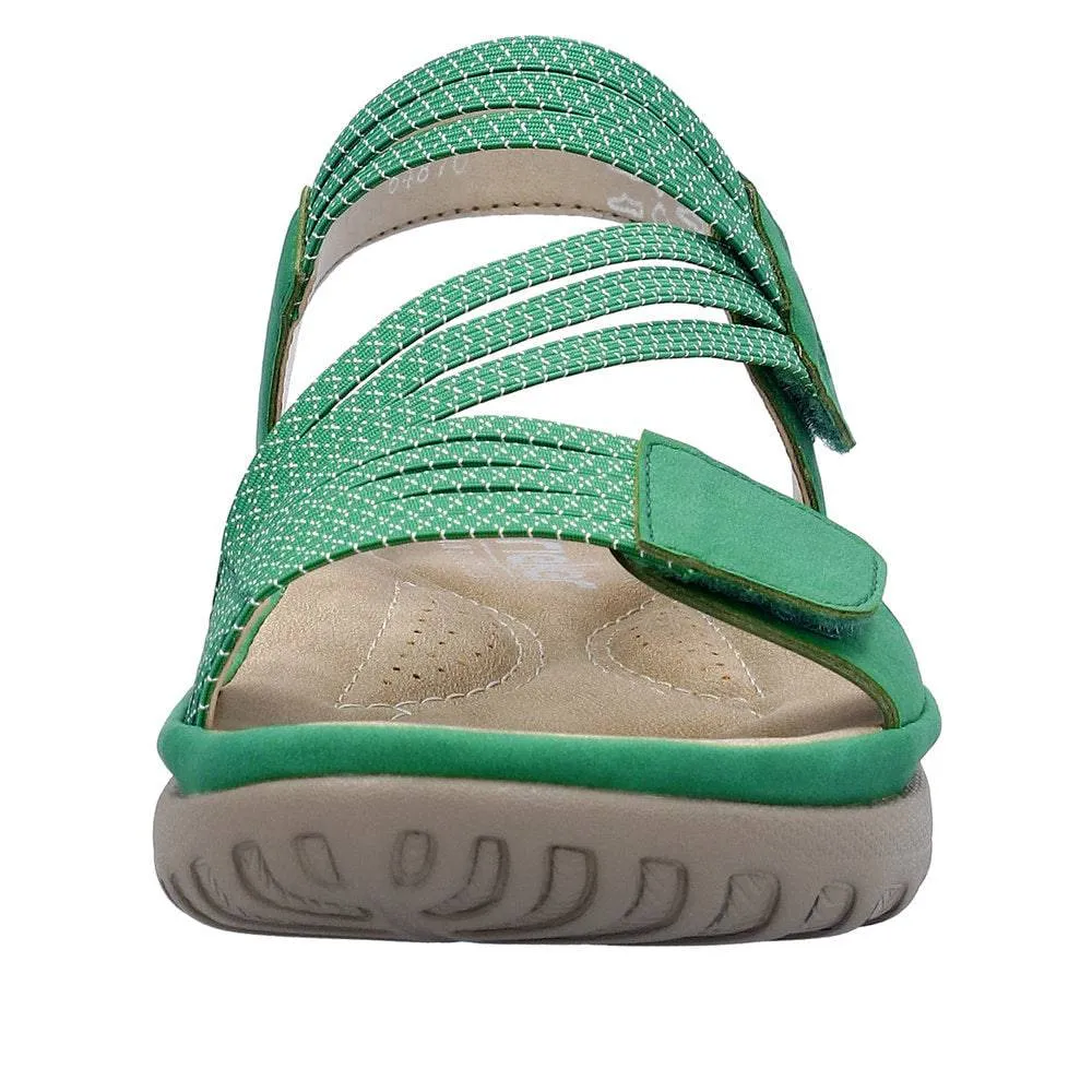 Rieker 64870-54 Ladies Green Touch Fastening Sandals