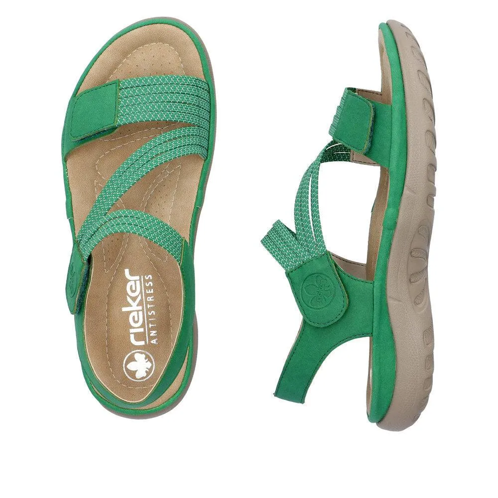 Rieker 64870-54 Ladies Green Touch Fastening Sandals