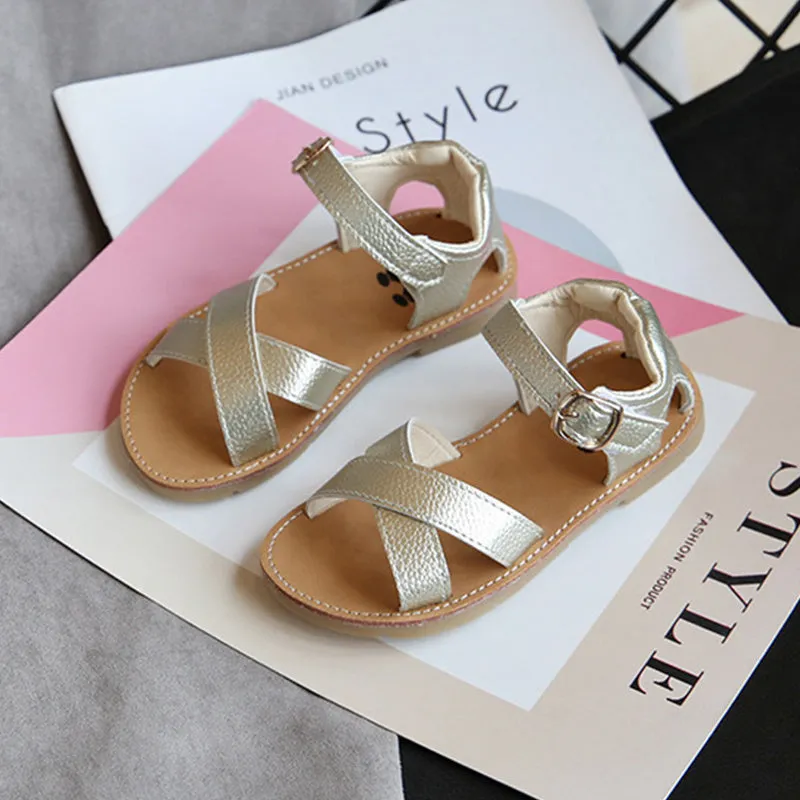 Sandals For Girls Summer Children Kids Girl Boy Outdoor Soft Cross Sandals