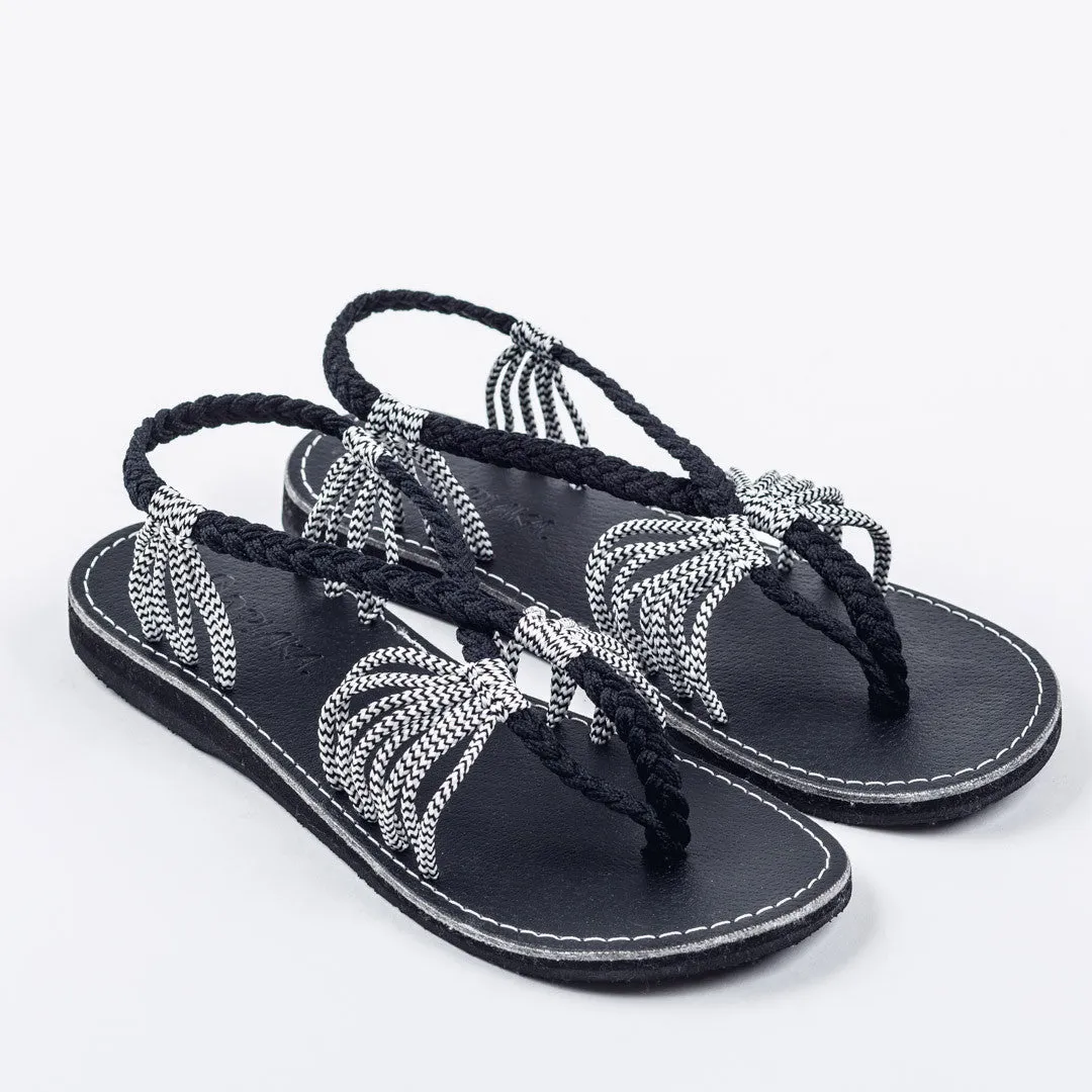 Seashell Summer Sandals for Women | Black-Zebra