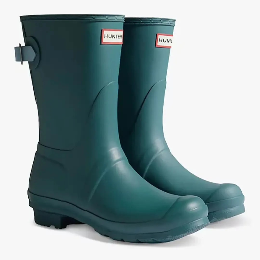 Short Back Adjustable Wellington Boots - Teal by Hunter