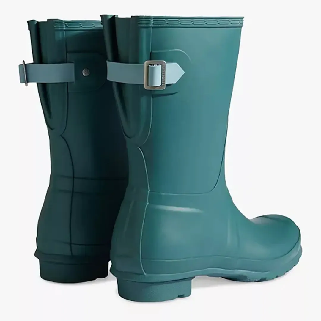 Short Back Adjustable Wellington Boots - Teal by Hunter