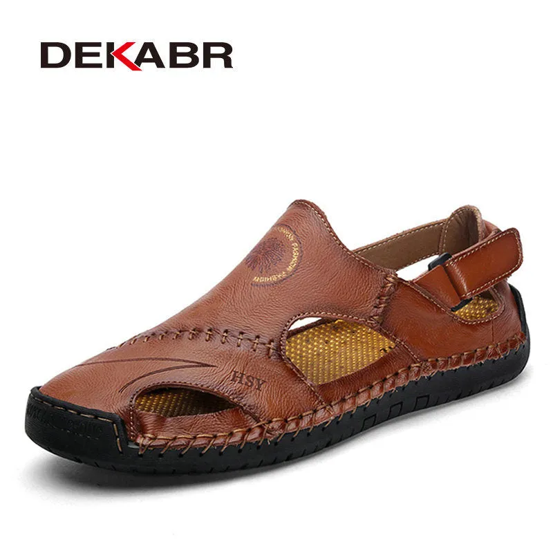 Summer Genuine Leather Sandals Men Outdoor Beach Sandals