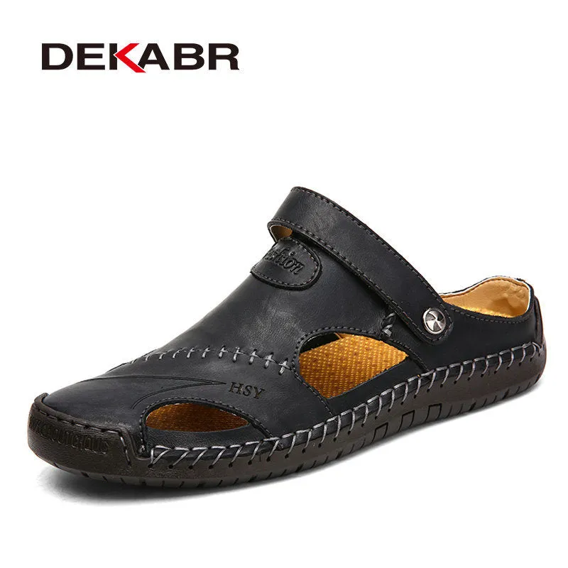 Summer Genuine Leather Sandals Men Outdoor Beach Sandals