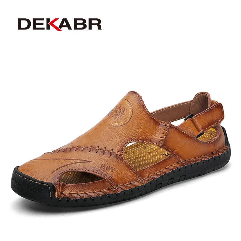 Summer Genuine Leather Sandals Men Outdoor Beach Sandals