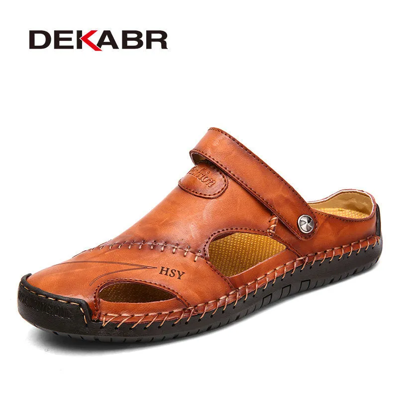 Summer Genuine Leather Sandals Men Outdoor Beach Sandals