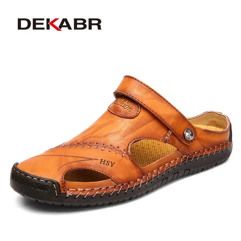 Summer Genuine Leather Sandals Men Outdoor Beach Sandals