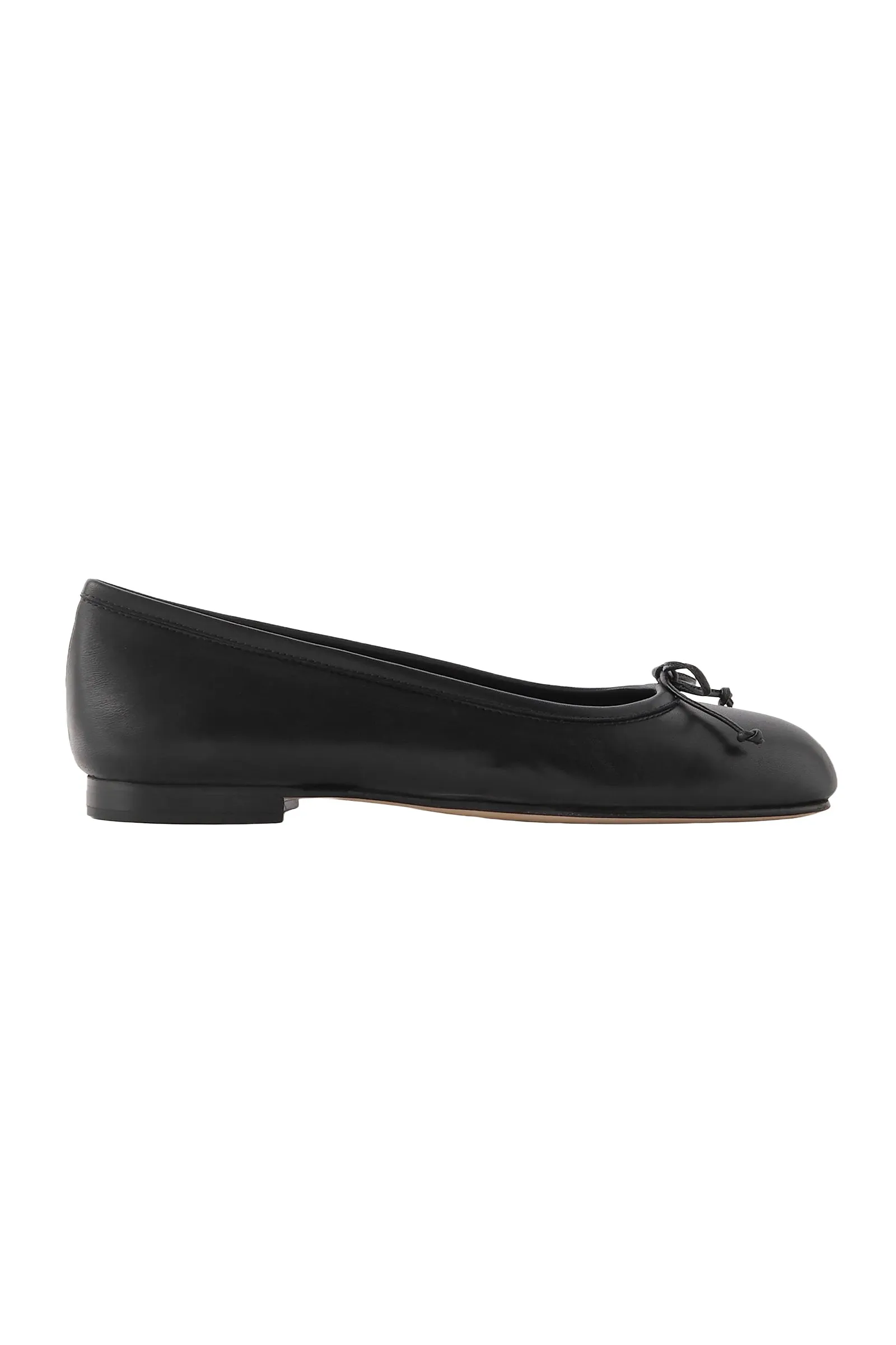 Veralli Bow-Detailed Leather Ballet Flats