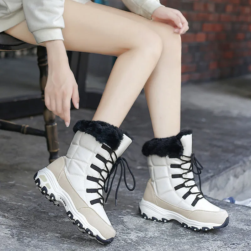 Women's Boots Winter Warmth Lace-up Utdoor Snow Boots