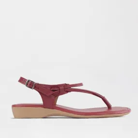 Women's Thong Flat Sandal in Red - 10732