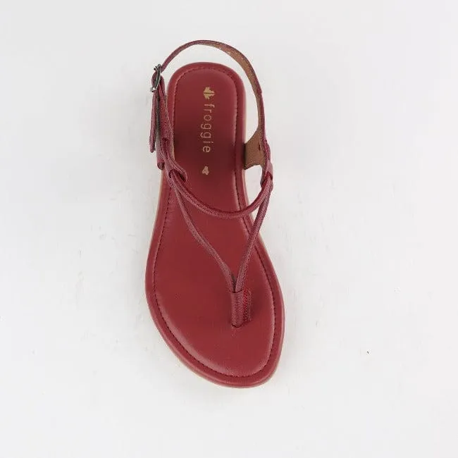 Women's Thong Flat Sandal in Red - 10732