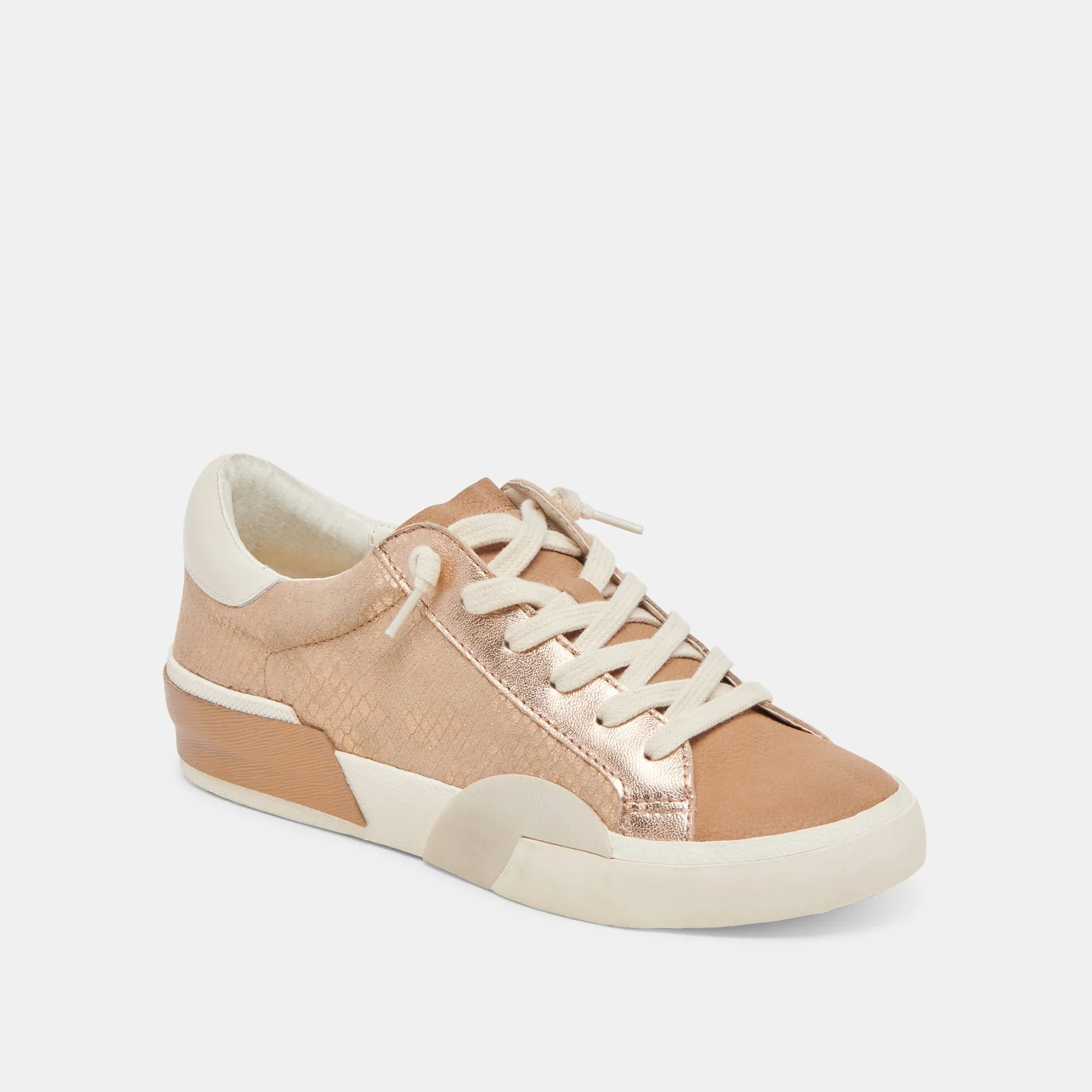 ZINA SNEAKERS BRONZE EMBOSSED LEATHER